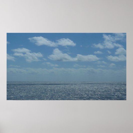 Sunny Caribbean Zee Blue Ocean Poster (Voorkant)