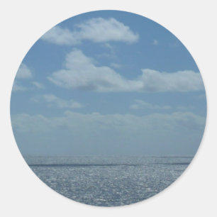 Sunny Caribbean Zee Blue Ocean Ronde Sticker