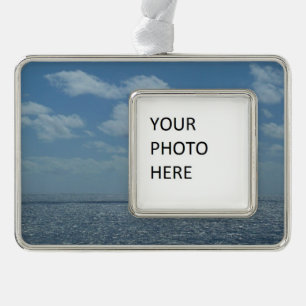 Sunny Caribbean Zee Blue Ocean Verzilverd Omlijst Ornament
