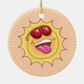 Sunny Cartoon Ceramic Ornament (Achterkant)