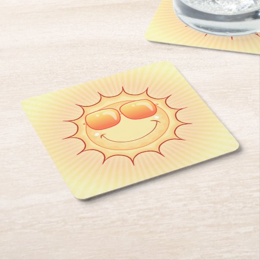 Sunny Cartoon Kartonnen Onderzetters (Schuin)