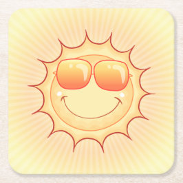 Sunny Cartoon Kartonnen Onderzetters