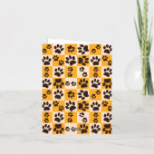 Sunny Cat Paw Print Checkerboard Kaart (Achterkant)