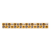 Sunny Cat Paw Print Checkerboard Satijnen Lint (Voorkant)