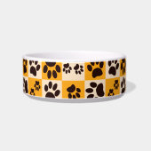 Sunny Cat Paw Print Checkerboard Voerbakje (Links)