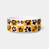 Sunny Cat Paw Print Checkerboard Voerbakje (Voorkant)