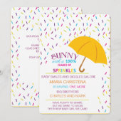 Sunny Chance of Sprinkles Baby shower Invitation Kaart (Voorkant / Achterkant)