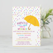Sunny Chance of Sprinkles Baby shower Invitation Kaart (Staand voorkant)