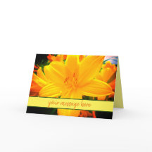 Sunny Cheerful Day Lily Flowers Custom Message Aut