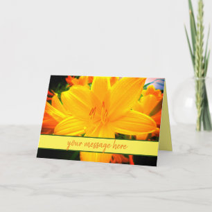 Sunny Cheerful Day Lily Flowers Custom Message Aut Kaart