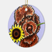 Sunny Chocolate Labradoodle Off-Leash Art™ Keramisch Ornament (Links)