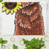 Sunny Chocolate Labradoodle Off-Leash Art™ Theedoek (Gevouwen)