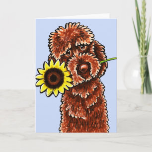 Sunny Chocolate LabradoodOff-Leash Art™ Kaart