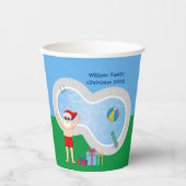 Sunny Christmas Santa Claus Custom Pool Party Papieren Bekers (Voorkant)