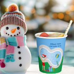 Sunny Christmas Santa Claus Custom Pool Party Papieren Bekers<br><div class="desc">Deze leuke kerst in juli papieren beker maakt een perfecte zomer party decor voor een zwembad bijeenkomst. Maak er een leuke Noordpool thema extravaganza van met de Kerstman in zijn zwembroek naast een koel zwembad en duikplank. Jolly Saint Nick is getekend in een rood badpak op deze coole blauwe borden....</div>