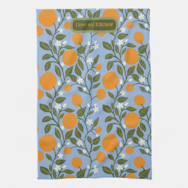 Sunny Citrus Sinaasappels Grove Pattern Keukenhand Theedoek