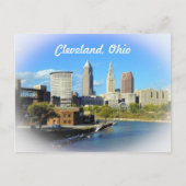 Sunny Cleveland River Skyline Briefkaart (Voorkant)