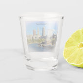 Sunny Cleveland River Skyline Shot Glas (Achterkant)