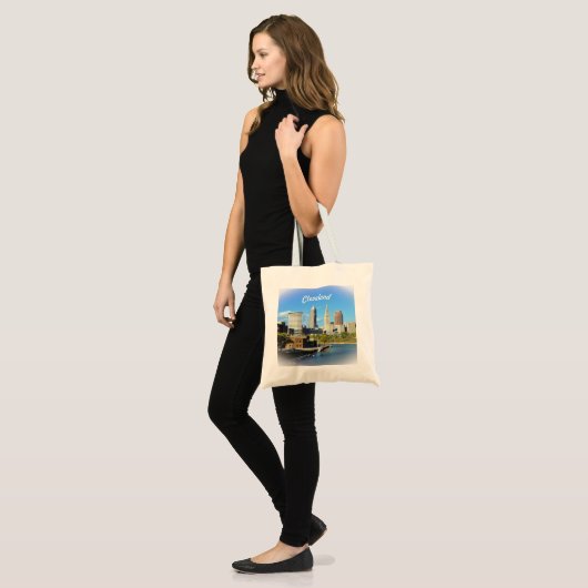 Sunny Cleveland River Skyline Tote Bag (Voorkant (model))