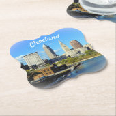 Sunny Cleveland River Uitzicht Kartonnen Onderzetters (Gekanteld)