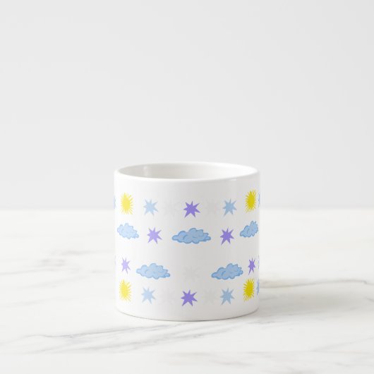 Sunny, Cloudy, Starry Weather Pattern Espresso Kop (Voorkant)