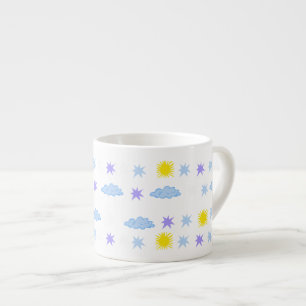 Sunny, Cloudy, Starry Weather Pattern Espresso Kop