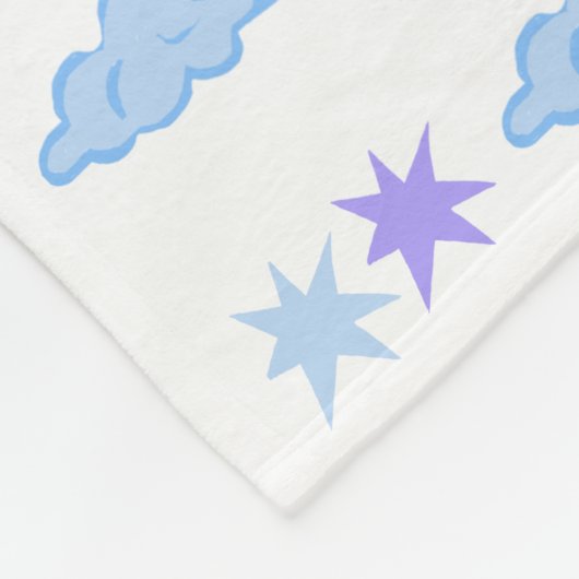 Sunny, Cloudy, Starry Weather Pattern Fleece Deken (Hoek)