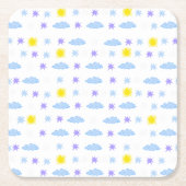 Sunny, Cloudy, Starry Weather Pattern Kartonnen Onderzetters (Voorkant)