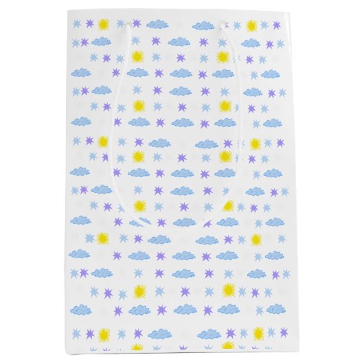 Sunny, Cloudy, Starry Weather Pattern Medium Cadeauzakje (Voorkant)