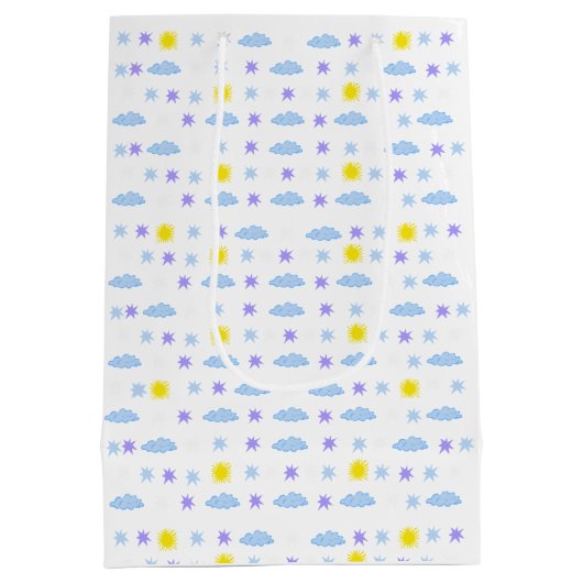 Sunny, Cloudy, Starry Weather Pattern Medium Cadeauzakje (Achterkant)