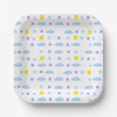 Sunny, Cloudy, Starry Weather Pattern Papieren Bordje (Voorkant)