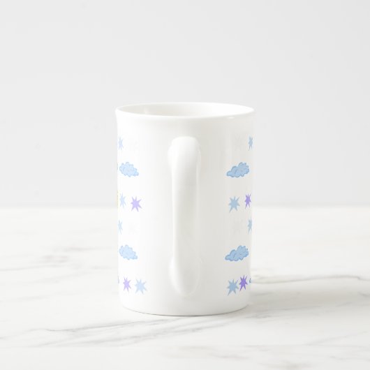 Sunny, Cloudy, Starry Weather Pattern Porselein Kop (Achterkant)