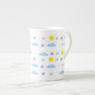 Sunny, Cloudy, Starry Weather Pattern Porselein Kop
