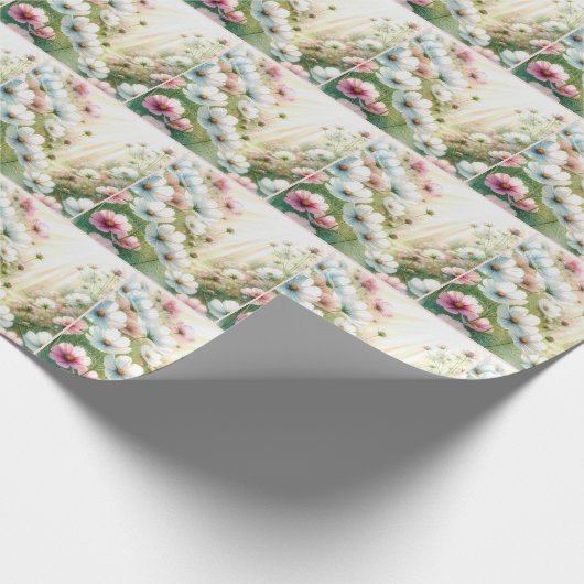 Sunny Cosmos Garden Cadeaupapier (Hoek)