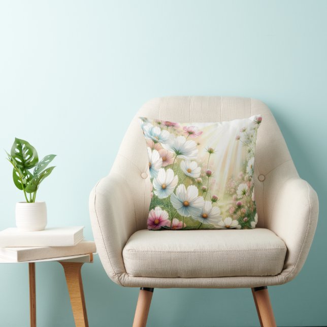 Sunny Cosmos Garden Kussen (Stoel)