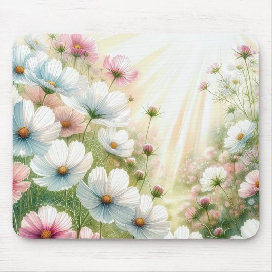 Sunny Cosmos Garden Muismat (Voorkant)