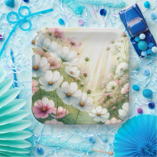 Sunny Cosmos Garden Papieren Bordje (Feest)