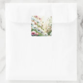 Sunny Cosmos Garden Vierkante Sticker (Tas)