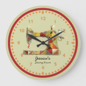 Sunny Crazy Quilt Sewing Room Wall klok (Voorkant)