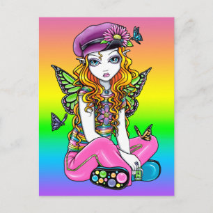 "Sunny" Cute Rainbow Butterfly Briefkaart
