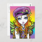"Sunny" Cute Rainbow Butterfly Fairy Art Briefkaar Briefkaart (Voorkant / Achterkant)
