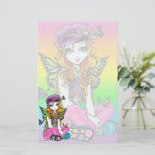 "Sunny" Cute Rainbow Butterfly Fairy Stationery Briefpapier (Staand voorkant)