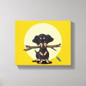 Sunny Dachshund Dog Canvas Afdruk (Voorkant)