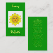 Sunny Daffodil reeks #4 Visitekaartje (Voorkant / Achterkant)