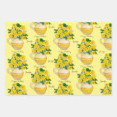 Sunny Daffodils Happy Birthday Voeg naam 3 toe Inpakpapier Vel (Voorkant 2)