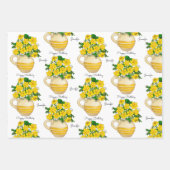 Sunny Daffodils Happy Birthday Voeg naam 3 toe Inpakpapier Vel (Voorkant)