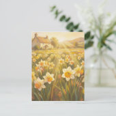 Sunny Daffodils - Pastel Painting Style Art Briefkaart (Staand voorkant)