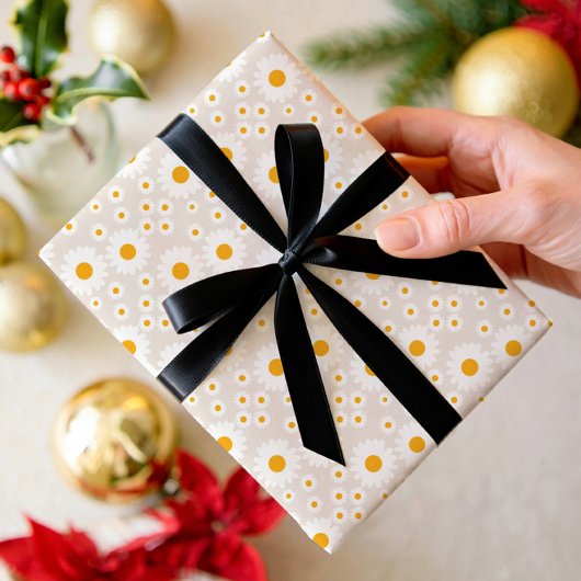 Sunny Daisy Floral Wrapping Paper Cadeaupapier