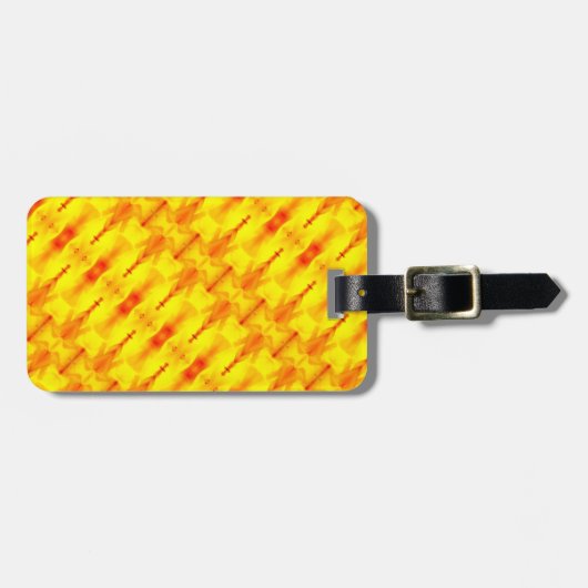 Sunny Daisy Ikat 4 Sangria Bagagelabel (Voorkant horizontaal)