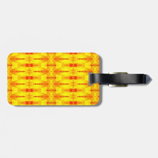 Sunny Daisy Ikat 4 Sangria Bagagelabel (Achterkant horizontaal)